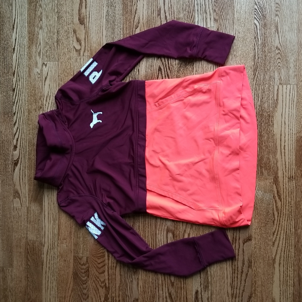 (S) PINK Victoria's Secret Athleisure Sweatshirt Sporty Thumb Holes Activewear